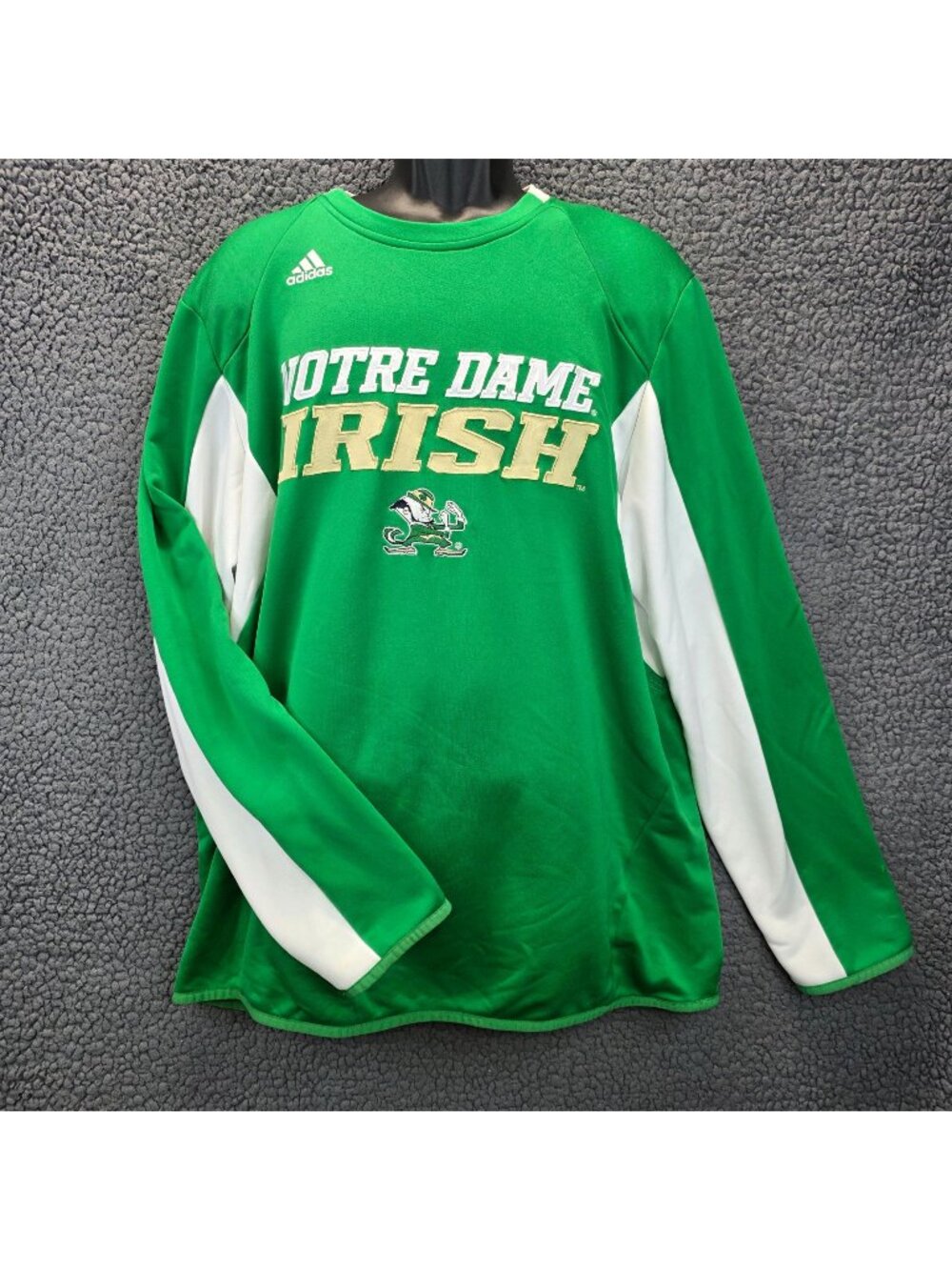 Adidas Notre Dame Fighting Irish Shirt L Green Blockcore Retro Sporty Cozy